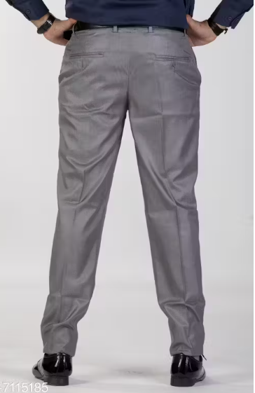 Sam & Jack Men's Solid Grey Trousers