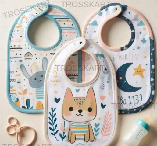 TROSSKART Ultimate Baby Bibs & Kids Bibs - Pack of 3 Waterproof Baby Bibs with Silicone Bibs & Cotton Bibs Combo ₹123