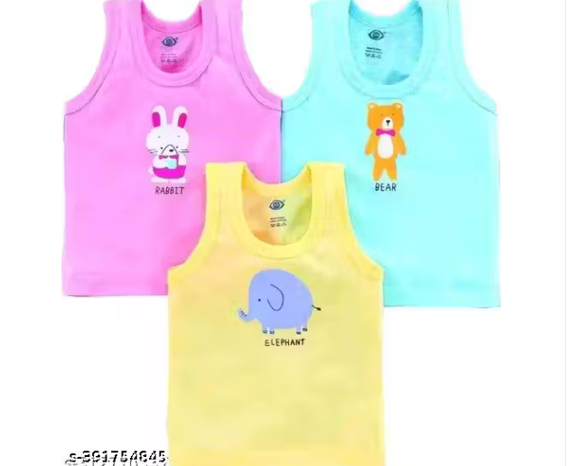pack of 3 boy vest cotton inner wear printed pack of 3