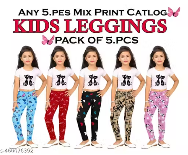 GIRLY KIDS LEG PRINT 2 COMBO ( BEST QUALITY & 5 ATTRACTIVE COLOURS) FIRST CLASS QUALITY ₹161 onwards