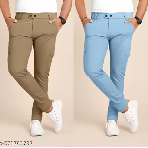 Camel and Sky High Quality New Launch Plus Size Loose Fit Polyester Mens Cargo Pants