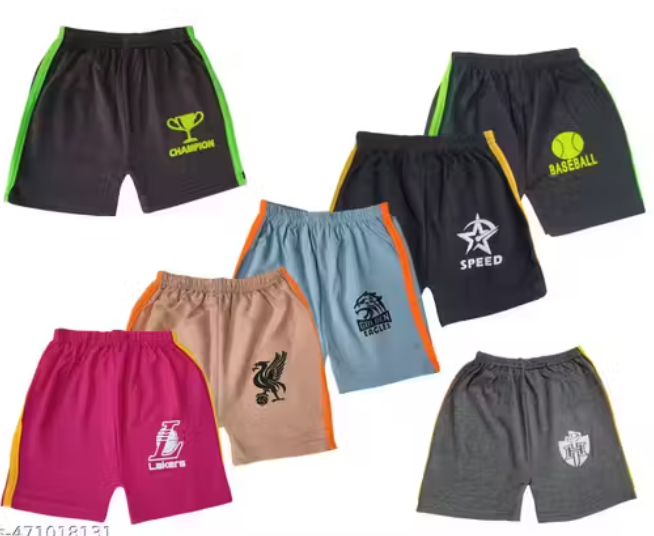HD kids girls & boys multicolour shorts pack of 7